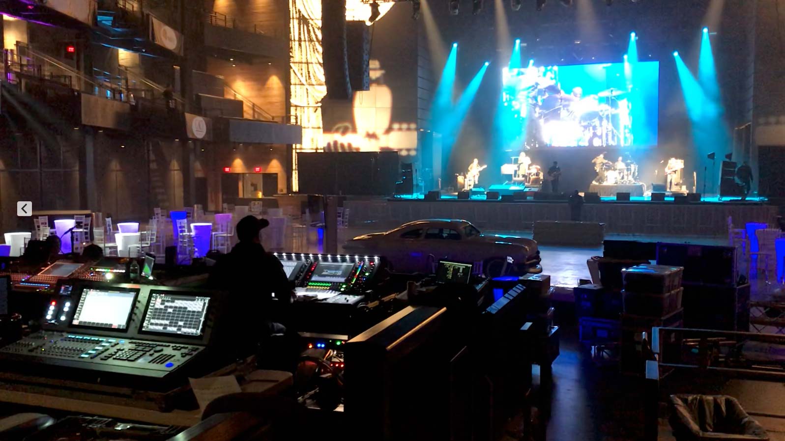 Filming an interview backstage at the Birchmere in Alexandria Virginia