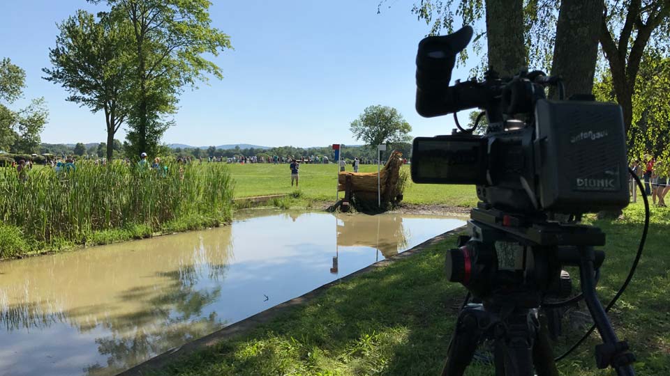 Camera on a horse racing track